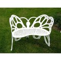 Flower House Flower House FHBFB06W Butterfly Bench - White FHBFB06W